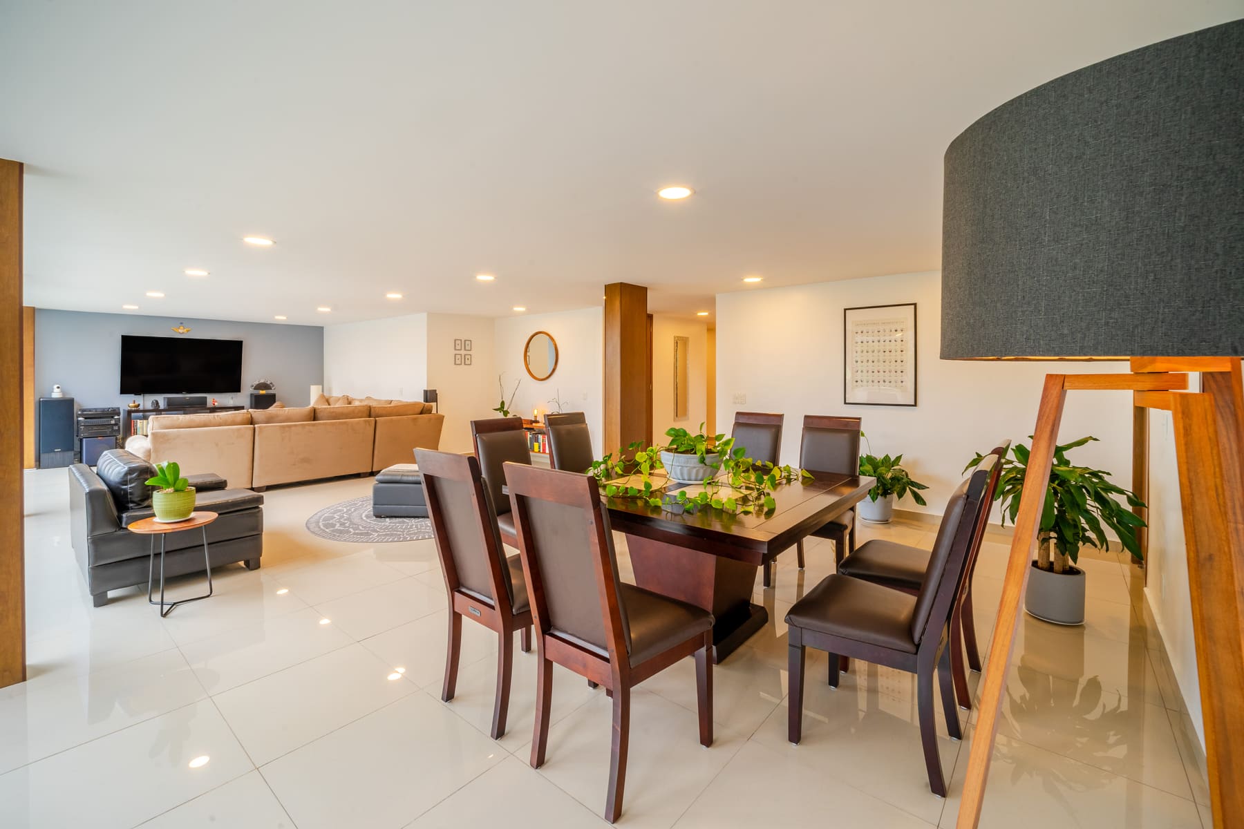 Comedor y sala en un mismo espacio